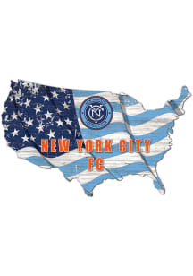 New York City FC USA Shape Flag Cutout Sign