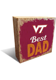Virginia Tech Hokies Best Dad Block Sign