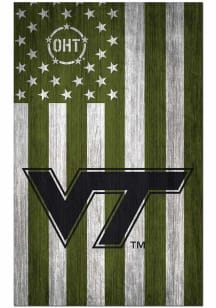 Virginia Tech Hokies 11x19 OHT Military Flag Sign