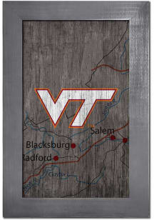 Virginia Tech Hokies City Map Sign