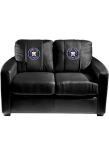 Houston Astros Faux Leather Love Seat - Black