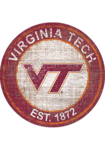 Virginia Tech Hokies Round Heritage Logo Sign