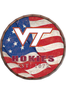Virginia Tech Hokies Flag 24 Inch Barrel Top Sign
