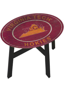 Virginia Tech Hokies Logo Heritage Side Maroon End Table