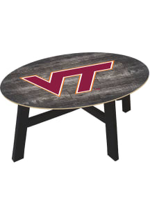 Virginia Tech Hokies Distressed Wood Maroon Coffee Table