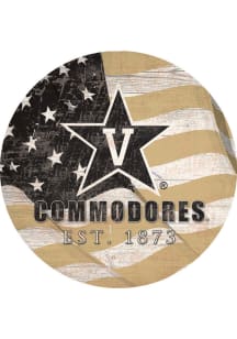 Vanderbilt Commodores Team Color Flag 12 Inch Circle Sign