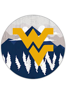 West Virginia Mountaineers Landscape Circle Sign - Blue