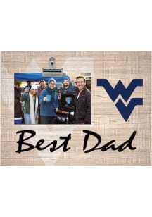 West Virginia Mountaineers Best Dad Burlap Clip Picture Frame