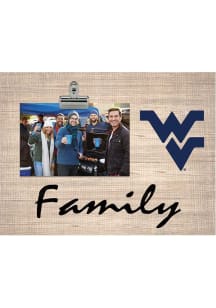 West Virginia Mountaineers Family Burlap Clip Picture Frame