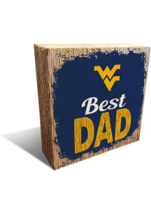 West Virginia Mountaineers Best Dad Block Sign