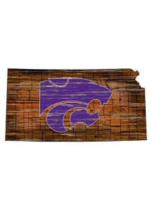 K-State Wildcats Distressed State 24 Inch Sign