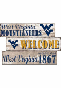 West Virginia Mountaineers Welcome 3 Plank Sign