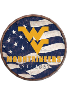 West Virginia Mountaineers Flag 16 Inch Barrel Top Sign