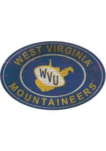 West Virginia Mountaineers 46 Inch Heritage Oval Sign