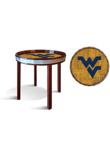 West Virginia Mountaineers 24 Inch Barrel Top Side Blue End Table