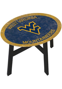 West Virginia Mountaineers Distressed Side Blue End Table