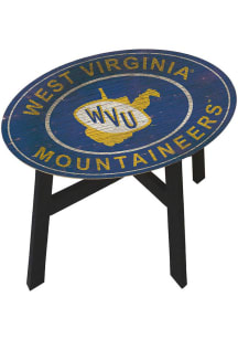 West Virginia Mountaineers Logo Heritage Side Blue End Table