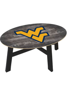 West Virginia Mountaineers Distressed Wood Blue Coffee Table