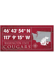 Washington State Cougars Horizontal Coordinate Sign