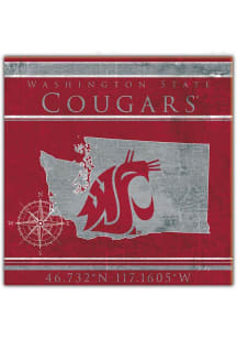 Washington State Cougars Coordinates Sign