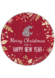 Washington State Cougars Merry Christmas and New Year Circle Sign