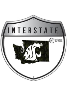 Washington State Cougars 12in OHT Camo Interstate Sign