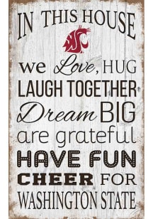 Washington State Cougars In This House 11x19 Sign