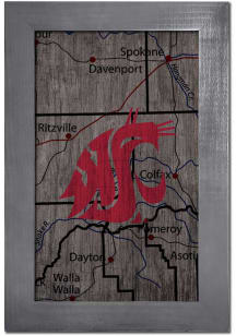 Washington State Cougars City Map Sign