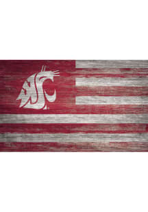 Washington State Cougars Distressed Flag Picture Frame