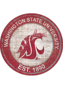 Washington State Cougars Round Heritage Logo Sign