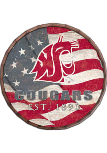 Washington State Cougars Flag 24 Inch Barrel Top Sign