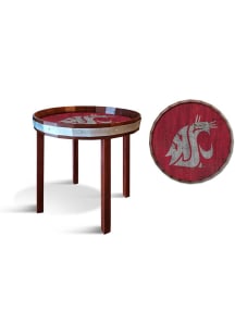 Washington State Cougars 24 Inch Barrel Top Side Red End Table