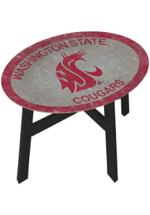 Washington State Cougars Distressed Side Red End Table