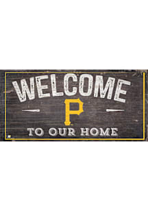 Pittsburgh Pirates Welcome Distressed Sign - Black