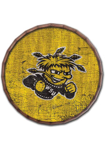 Wichita State Shockers Cracked Color 16 Inch Barrel Top Sign