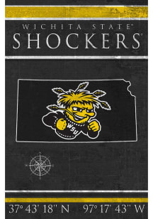 Wichita State Shockers Coordinates 17x26 Sign