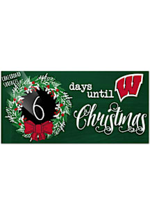 Wisconsin Badgers Chalk Christmas Countdown Sign - Red