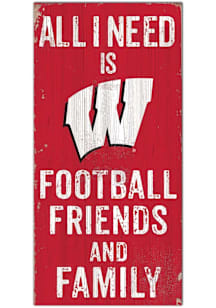 Wisconsin Badgers Football Friends and Family Sign - Red