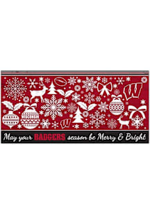 Wisconsin Badgers Merry and Bright Sign - Red