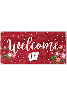 Wisconsin Badgers Welcome Floral Sign - Red