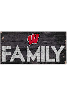 Wisconsin Badgers Family 6x12 Sign - Red