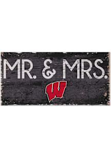 Wisconsin Badgers Mr and Mrs Sign - Red
