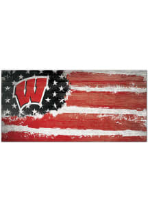 Wisconsin Badgers Flag 6x12 Sign
