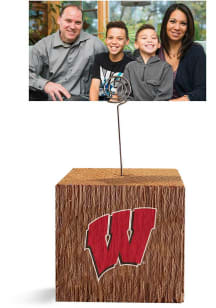 Wisconsin Badgers Block Spiral Photo Holder Red Desk Accessory