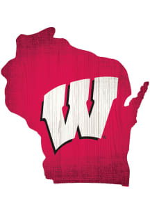 Wisconsin Badgers State Cutout Sign