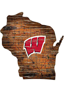 Wisconsin Badgers Mini Roadmap State Sign - Red