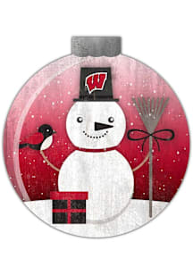 Wisconsin Badgers Snowglobe 12 Inch Sign - Red