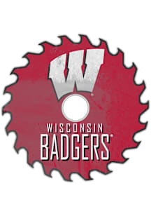 Wisconsin Badgers Rust Circular Saw Sign - Red