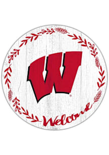 Wisconsin Badgers Welcome Circle Sign - Red