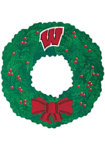 Wisconsin Badgers Team Wreath 16 Inch Sign - Red